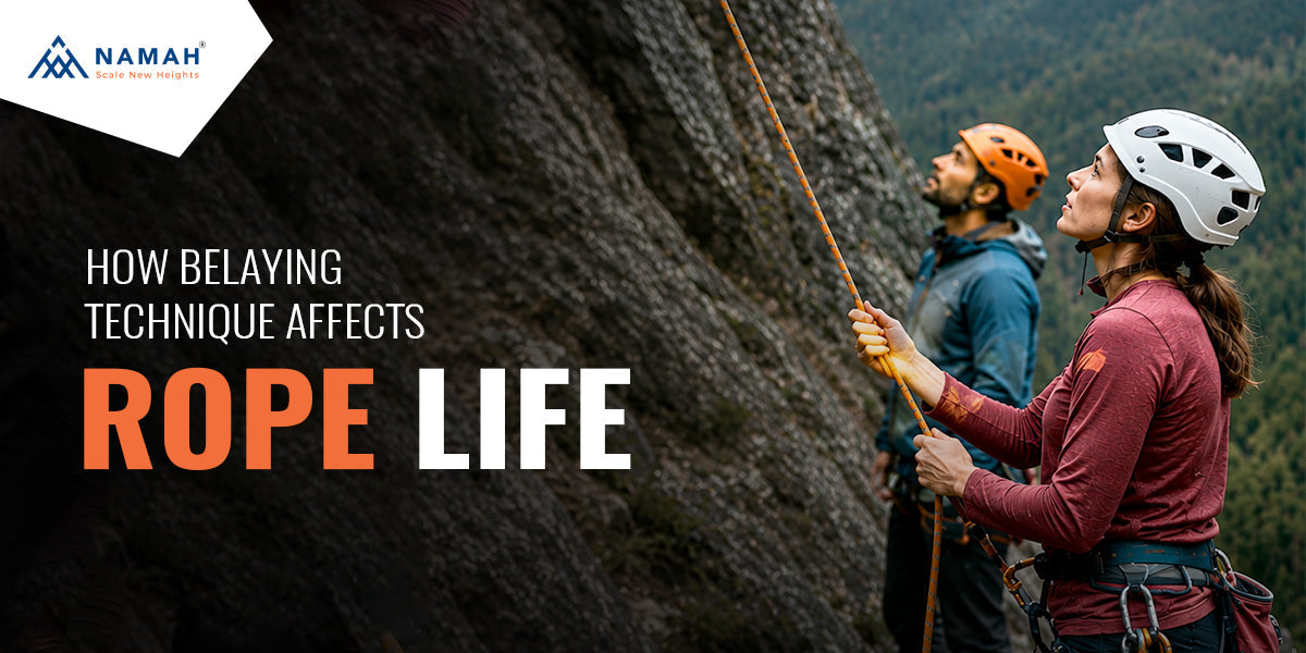 Learn how belaying technique affects rope life