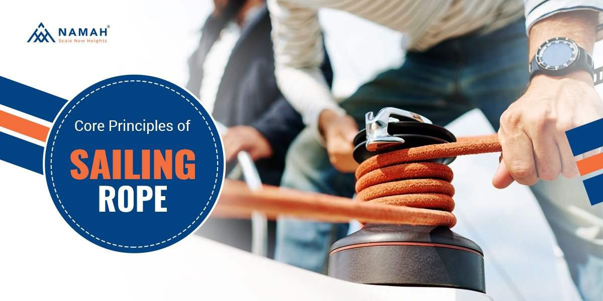 A man is tightening the Sailing Rope on a boat