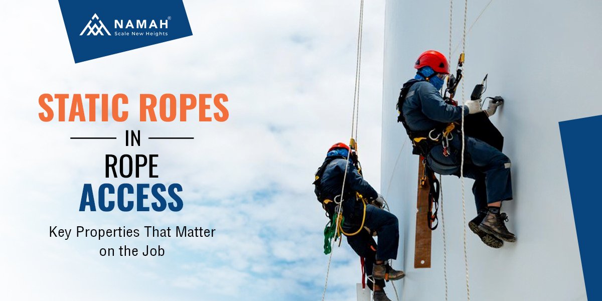 The climbers are using Static Ropes in Rope Access