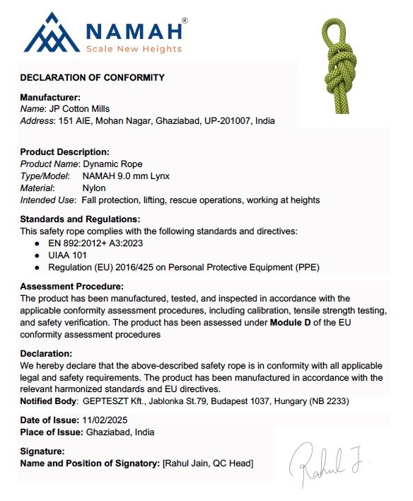 Declaration of Conformity