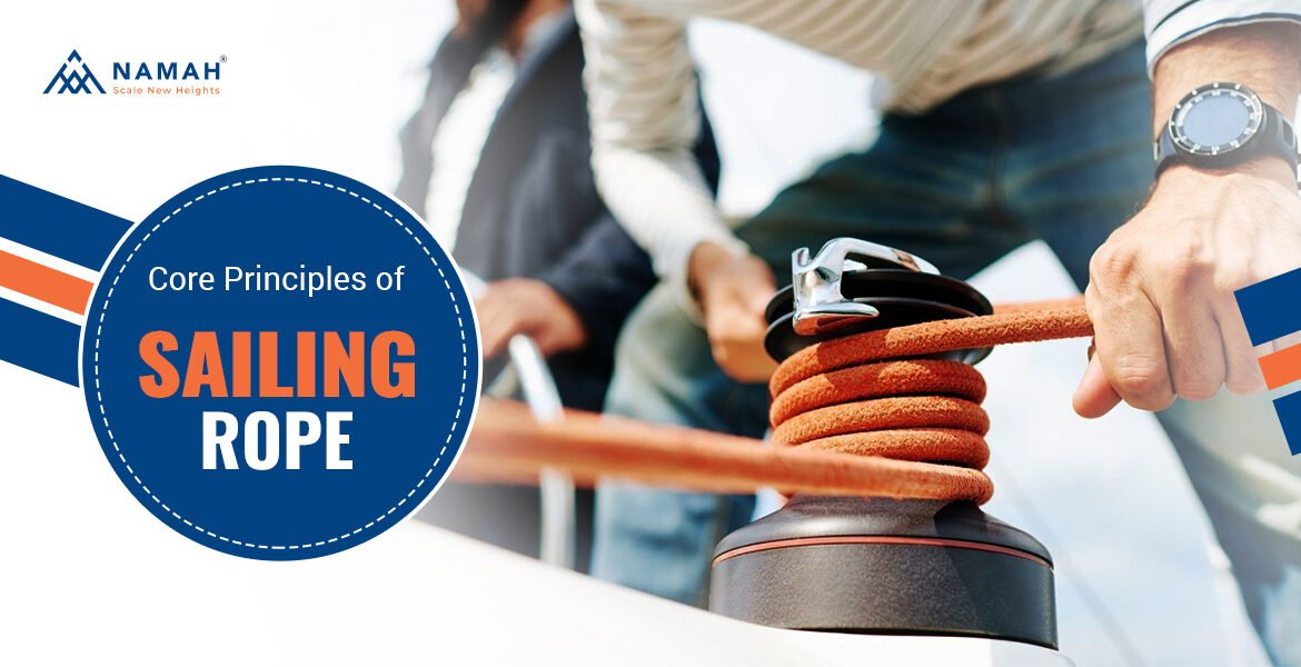 A Man Is Tightening The Sailing Rope On A Boat