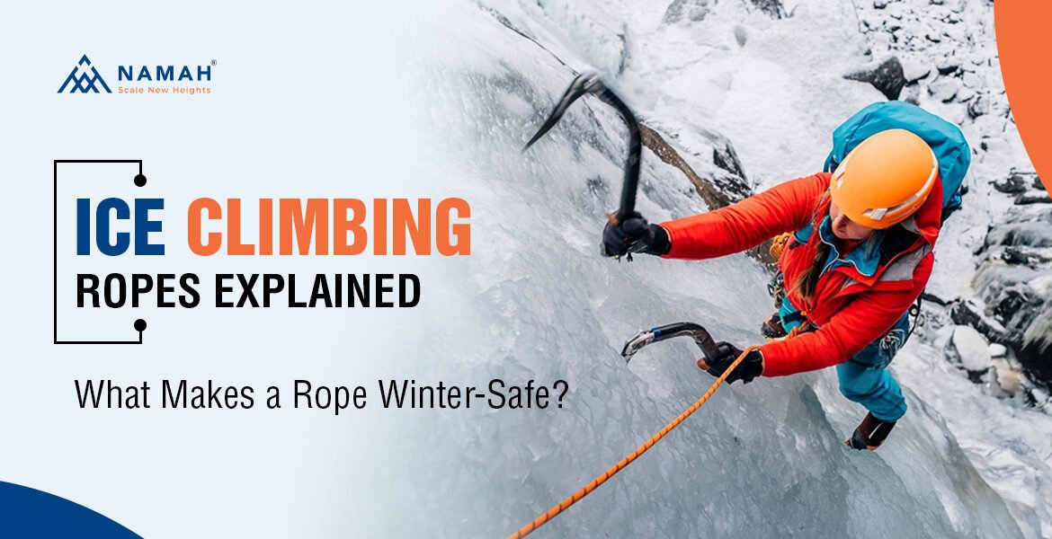 Ice Climbing Ropes - A Man Is Climbing On Ice Mountains