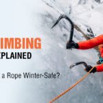 Ice Climbing Ropes - A man is climbing on ice mountains