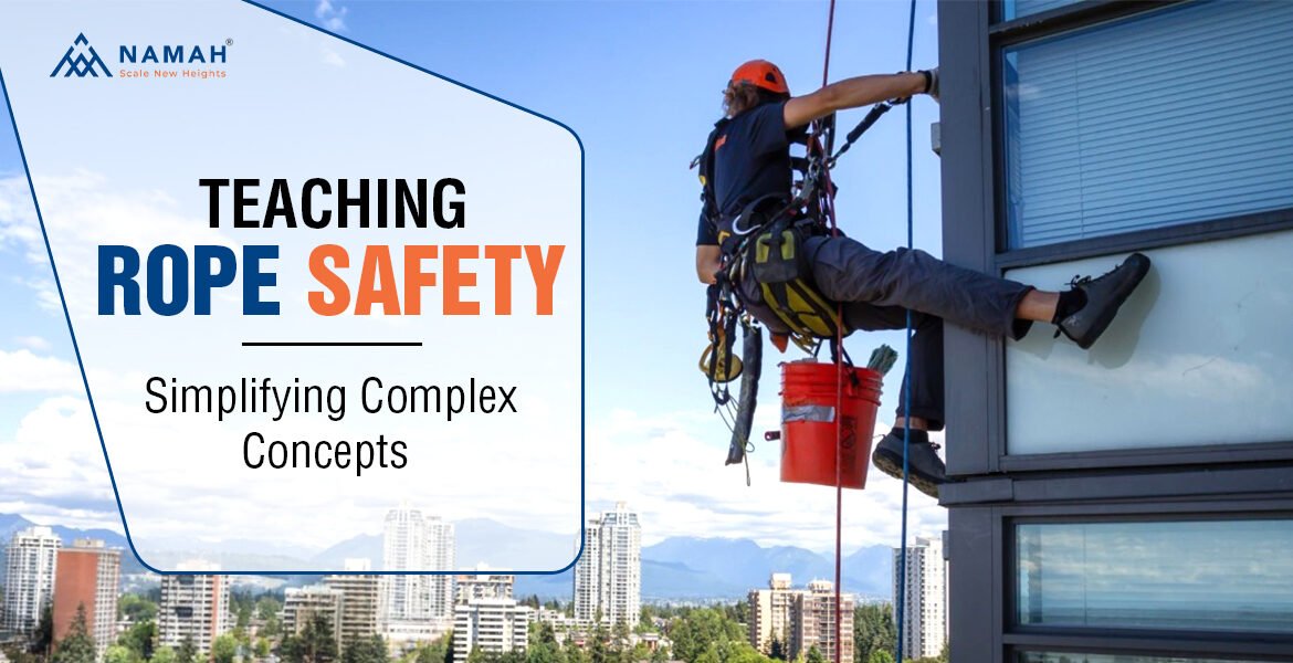 A Man Is Taking Care Of Teaching Rope Safety Guidelines While Working On Heights
