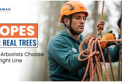 Tree Climbing Ropes - A Man Is Working On A Tree Tree Climbing Ropes - A Man Is Working On A Tree