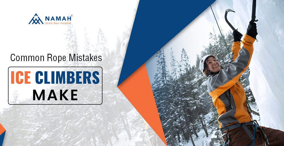 A Girl Is Understanding Ice Climbing Rope Safety Measures While Climbing On A Ice