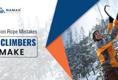 A Girl Is Understanding Ice Climbing Rope Safety Measures While Climbing On A Ice