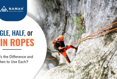 A Climber Is Understanding The Difference Among Single Vs Half Vs Twin Ropes While Climbing On A Mountain A Climber Is Understanding The Difference Among Single Vs Half Vs Twin Ropes While Climbing On A Mountain