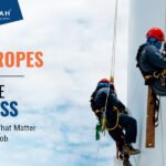 The climbers are using Static Ropes in Rope Access