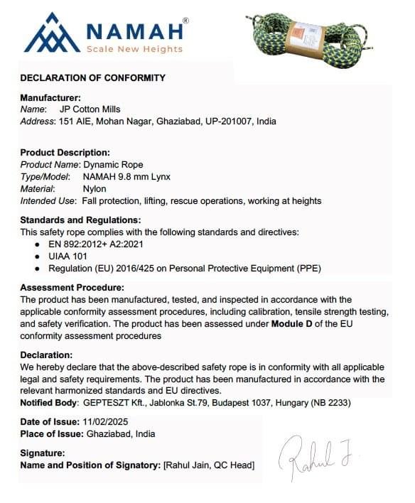   Declaración de conformidad